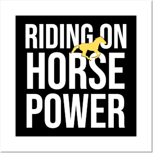 Riding On Horse Power - Funny Horse Riding Posters and Art